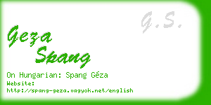 geza spang business card